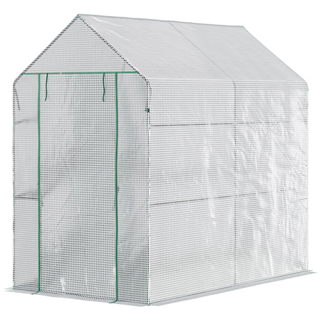 easycomfort easycomfort serra a casetta con rivestimento in pe porta a cerniera e 4 ripiani 186x120x190cm bianco