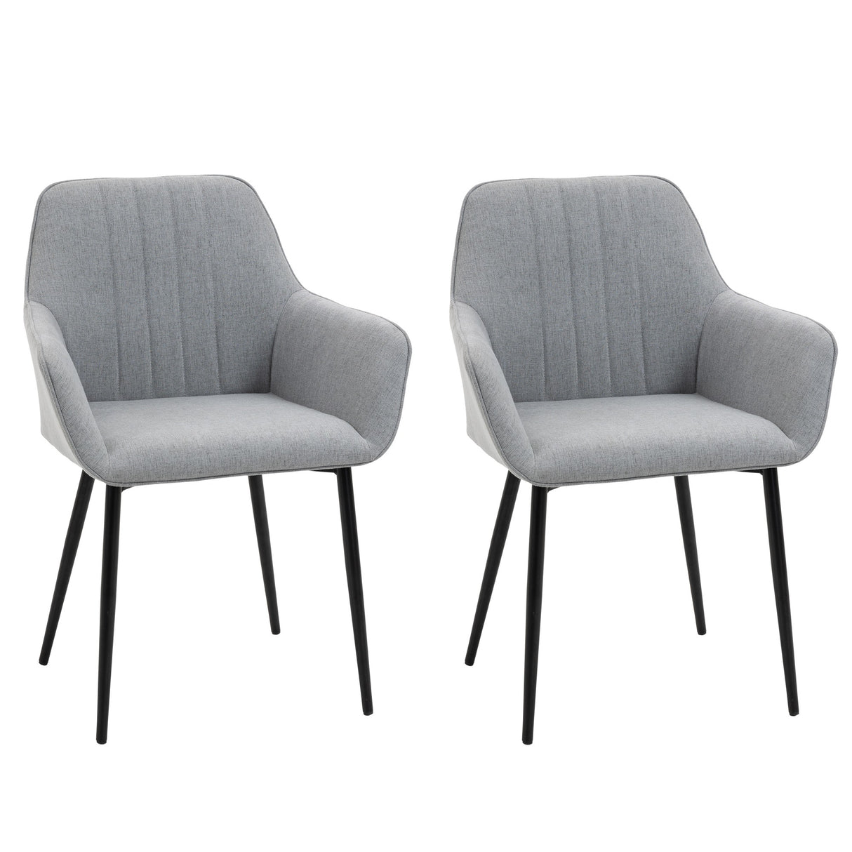 easycomfort easycomfort set 2 sedie da pranzo imbottite con rivestimento e schienale in lino e gambe in ferro stile scandinavo 59 5x56 5x81 cm grigio ean 8055776914855
