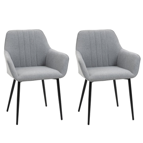 easycomfort easycomfort set 2 sedie da pranzo imbottite con rivestimento e schienale in lino e gambe in ferro stile scandinavo 59 5x56 5x81 cm grigio ean 8055776914855