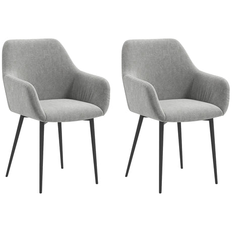easycomfort easycomfort set 2 sedie da pranzo nordiche imbottite con braccioli ricurvi in tessuto effetto velluto 54x57x80 cm grigio scuro