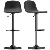 easycomfort easycomfort set 2 sgabelli da bar con schienale e poggiapiedi altezza regolabile pelle pu e imbottitura nero