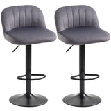 easycomfort easycomfort set 2 sgabelli da bar con schienale e poggiapiedi girevoli con altezza regolabile grigio