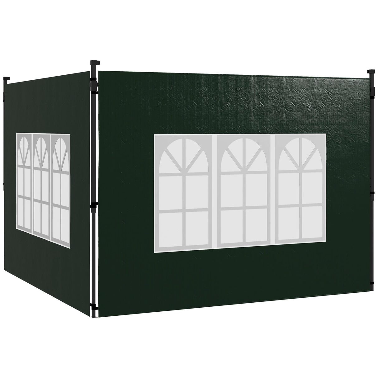easycomfort easycomfort set 2 teli per gazebo 3x3 m e 3x6 m con finestre in pe e plastica 293x193 cm verde