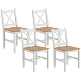 easycomfort easycomfort set 4 sedie per cucina e soggiorno con schienale a croce in legno di pino 41x46 5x86 cm
