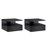 easycomfort easycomfort set da 2 comodini sospesi per camera da letto con cassetto e mensola superiore in legno 35x32x22 5cm 1