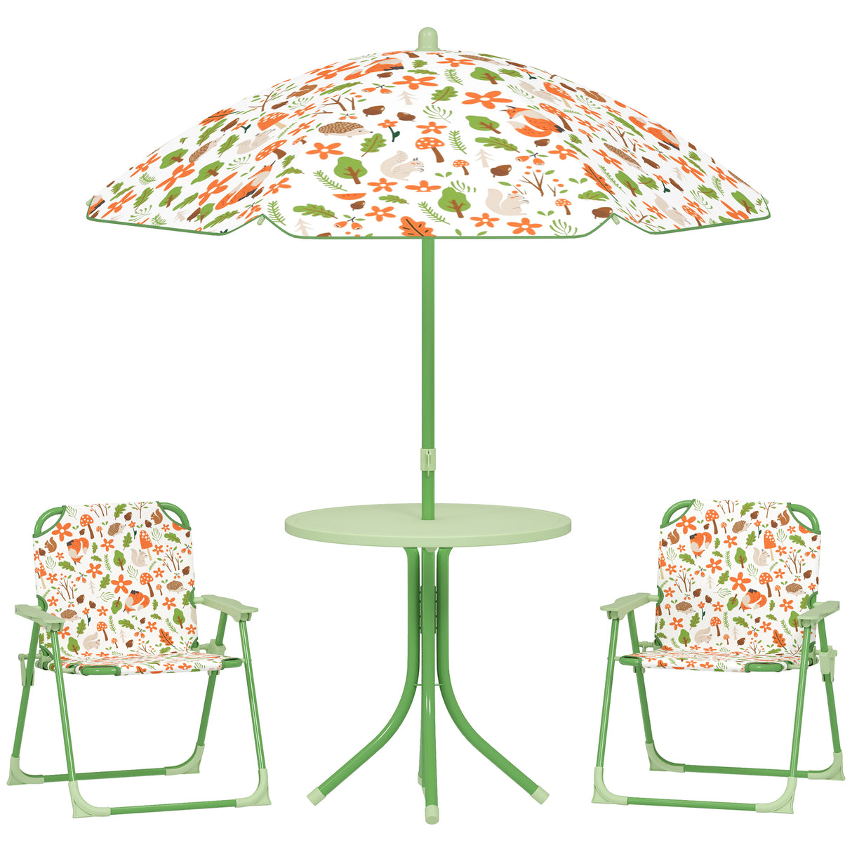 easycomfort easycomfort set da giardino per bambini 2 5 anni con tavolino rotondo 2 sedie pieghevoli e un ombrellone verde
