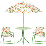 easycomfort easycomfort set da giardino per bambini 2 5 anni con tavolino rotondo 2 sedie pieghevoli e un ombrellone verde
