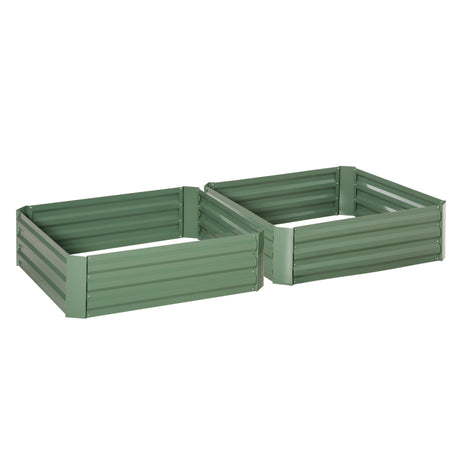 easycomfort easycomfort set di 2 letti per orto rialzati in acciaio zincato per piante e ortaggi 100x100x30cm