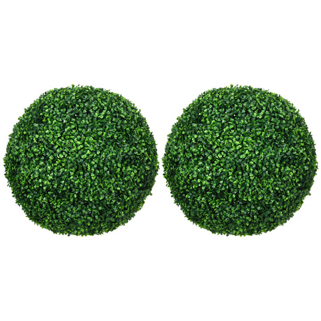 easycomfort easycomfort set di 2 piante finte sfera di bosso 50cm decorazione per interno ed esterno verde
