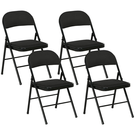 easycomfort easycomfort set di 4 sedie pieghevoli con seduta imbottita in poliestere e struttura in acciaio nero