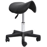 easycomfort easycomfort sgabello girevole a sella con ruote e altezza regolabile imbottito e rivestito in finta pelle nero