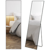 easycomfort easycomfort specchio a figura intera da parete o da terra in metallo e lega di alluminio 50x2x161 5 cm nero