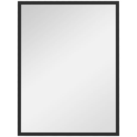 easycomfort easycomfort specchio da parete rettangolare con ganci in vetro e mdf 60x80 cm nero