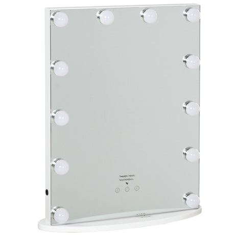 easycomfort easycomfort specchio da tavolo professionale per makeup con 12 luci a led dimmerabili e interruttore touch in stile vintage