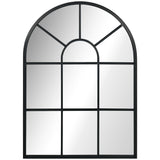 easycomfort easycomfort specchio moderno a parete e a forma di arco 70x50 cm per camera da letto e soggiorno in metallo nero e vetro