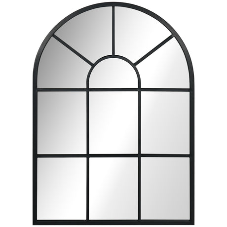 easycomfort easycomfort specchio moderno a parete e a forma di arco 70x50 cm per camera da letto e soggiorno in metallo nero e vetro