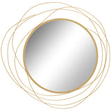 easycomfort easycomfort specchio moderno e rotondo decorativo a muro con ganci in vetro e metallo 65x1 cm oro