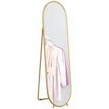 easycomfort easycomfort specchio verticale ovale da terra con supporto in vetro e metallo 40x41x159 cm tonalita oro