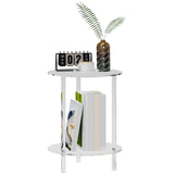 easycomfort easycomfort tavolino basso rotondo a 2 livelli in acrilico per interni 40x50 cm trasparente