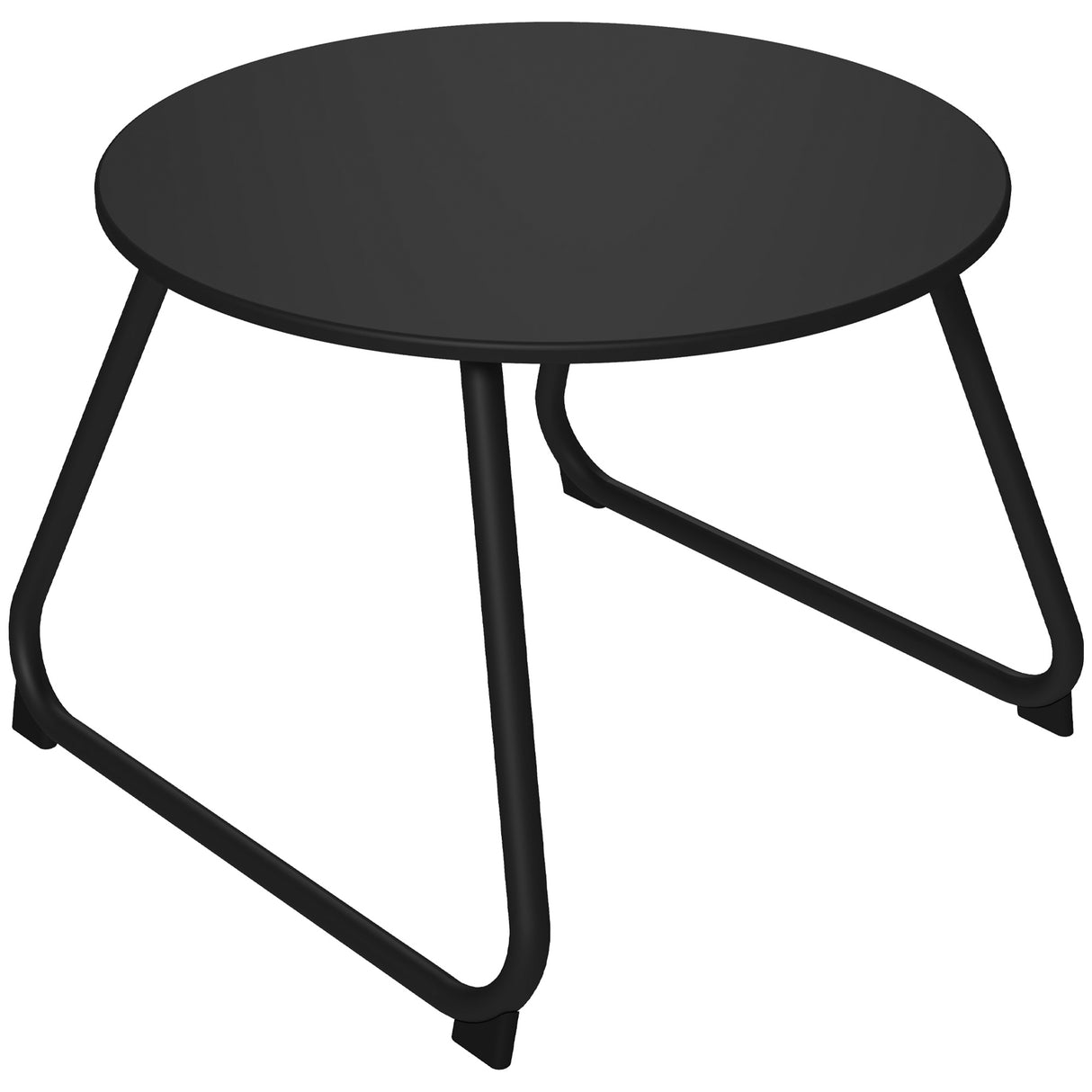 easycomfort easycomfort tavolino da esterni 48x37 cm in metallo nero con piedini regolabili