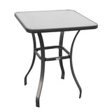 easycomfort easycomfort tavolino moderno piano in vetro temperato tavolo da giardino esterno metallo 68 5x68 5x84cm grigio