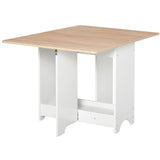 easycomfort easycomfort tavolo consolle a ribalta con vano mensola tavolino da salotto e cucina tavolo a ribalta pieghevole salvaspazio color legno e bianco 118x80x72cm ean 8054144135571
