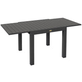 easycomfort easycomfort tavolo da giardino allungabile per 4 6 persone con piano a doghe in alluminio 81162x80x75 cm grigio