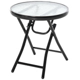 easycomfort easycomfort tavolo da giardino pieghevole in metallo tavolino da giardino piccolo con ripiano in vetro e blocco di sicurezza 45x50cm nero ean 8054111843188