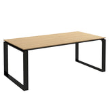 easycomfort easycomfort tavolo da giardino rettangolare in alluminio con piano a doghe per 6 8 persone 180x90x74cm quercia