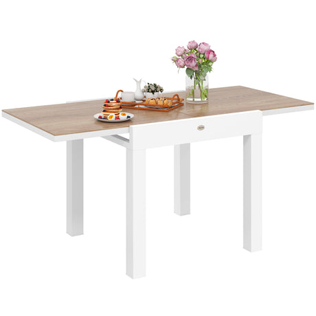 easycomfort easycomfort tavolo da pranzo da giardino allungabile 80 160 cm per 4 6 posti bianco