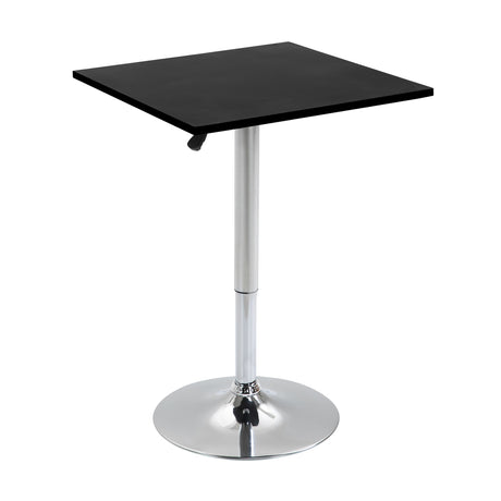 easycomfort easycomfort tavolo quadrato regolabile in altezza metallo e mdf tavolino da bar cucina soggiorno nero 60x60x69 93cm ean 8054144131962