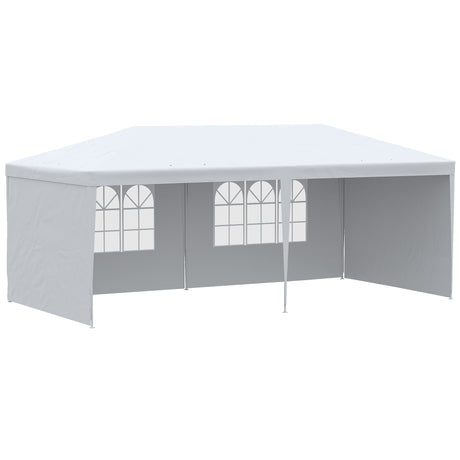 easycomfort easycomfort tendone da giardino pieghevole per feste ed eventi con pannelli rimovibili 5 83x2 95 m bianco