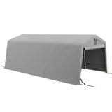 easycomfort easycomfort tendone per auto e feste con 2 finestre laterali in acciaio zincato e pe 618x265330x240 cm grigio chiaro