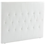 easycomfort easycomfort testiera letto matrimoniale imbottita con design a bottoni in pelle pu e mdf 160x7x120 cm bianco