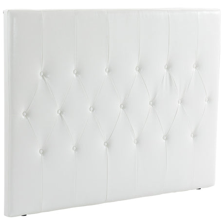 easycomfort easycomfort testiera letto matrimoniale imbottita con design a bottoni in pelle pu e mdf 160x7x120 cm bianco