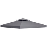 easycomfort easycomfort tetto di ricambio per gazebo 3x3m a 2 livelli e resistente ai raggi uv grigio scuro