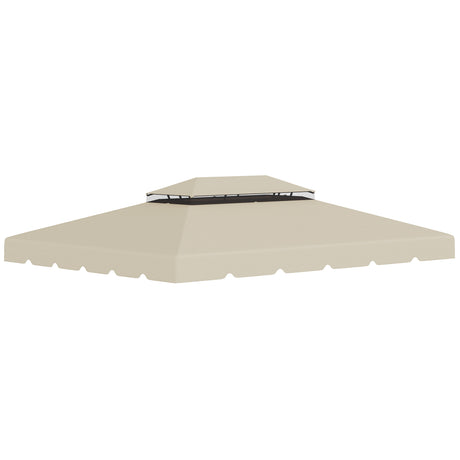 easycomfort easycomfort tettuccio di ricambio per gazebo da giardino 3x4m con tetto a 2 livelli in poliestere beige