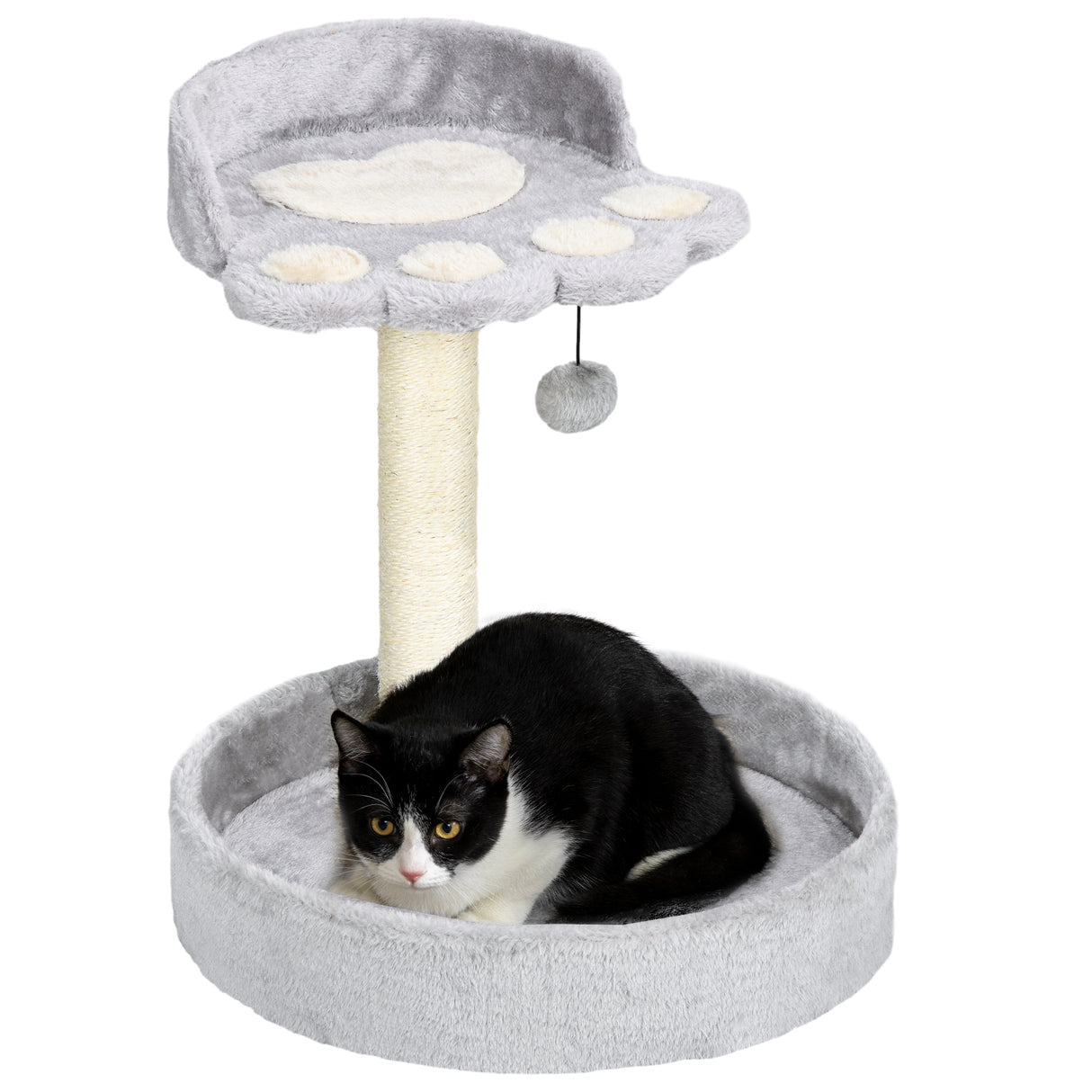 easycomfort easycomfort tiragraffi per gatti con lettini corda in juta e peluche 41x41x44 cm grigio chiaro