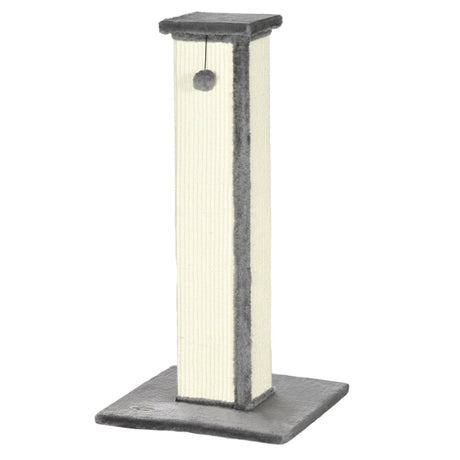 easycomfort easycomfort tiragraffi per gatti con pallina palo in sisal e rivestimento in peluche 41x41x81 cm grigio