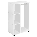 easycomfort easycomforte armadio guardaroba con ruote in legno bianco 80x40x128cm