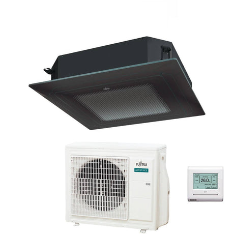 fujitsu condizionatore a cassetta fujitsu kr circular flow black 24000 btu auxg24krlb r 32 wi fi optional con griglia e filocomando