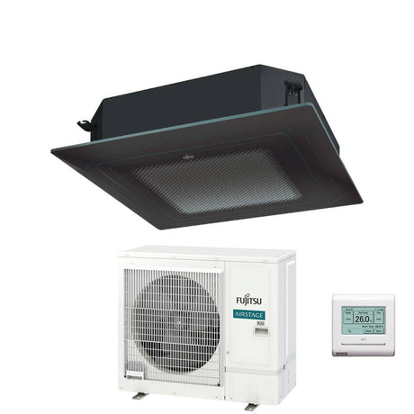 fujitsu condizionatore a cassetta fujitsu kr circular flow black 30000 btu auxg30krlb r 32 wi fi optional con griglia e filocomando