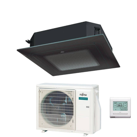 fujitsu condizionatore a cassetta fujitsu kr eco circular flow black 18000 btu auxg18krlb r 32 wi fi optional con griglia e filocomando