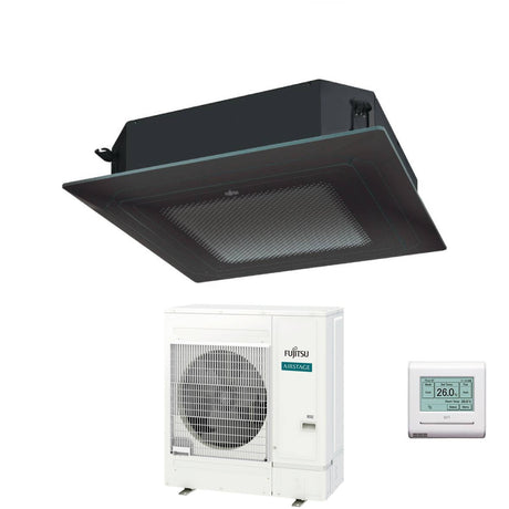 fujitsu condizionatore a cassetta fujitsu kr eco circular flow black 45000 btu auxg45krlb monofase r 32 wi fi optional con griglia e filocomando