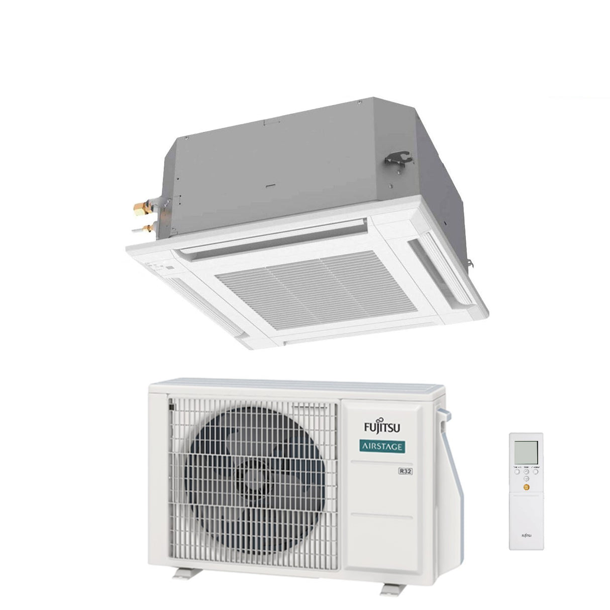 fujitsu condizionatore a cassetta fujitsu kv 9000 btu auxg09kvla r 32 wi fi optional con griglia e telecomando