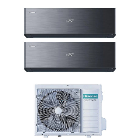 hisense condizionatore hisense dual split energy pro x black 1218 con 4amw81u4rjc r 32 wi fi integrato