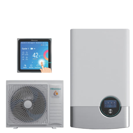 hisense pompa di calore splittata monoventola ariaacqua hisense hi terma ahm 080hcdsaa ahw 080hcds1 r 32 wi fi optional con comando incluso