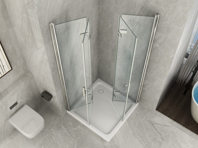 idrom box doccia angolare con 2 porte a libro in cristallo 8 mm libro duo 053