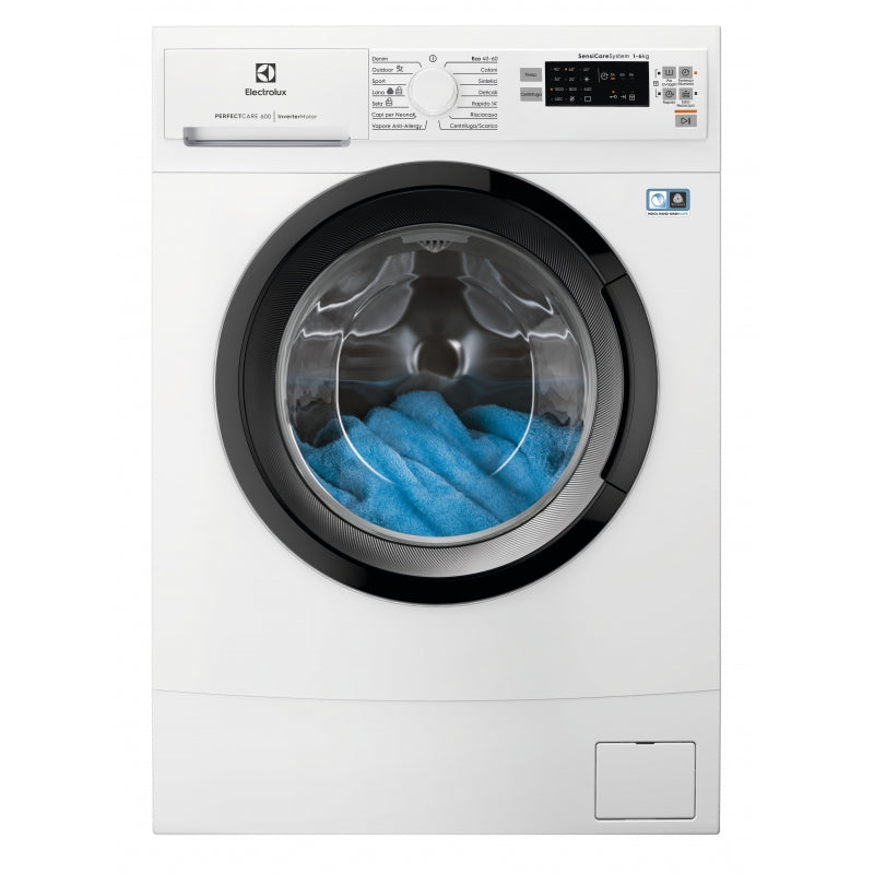 lavatrice a carica frontale electrolux 6 kg slim serie 600 ew6s560i sensicare classe d a84 3xp37 8xl59 5 1000 giri sensicare display lcd con touch control 38270