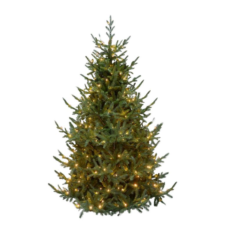 le stelle albero di natale artificiale verde h 210cm x l 150cm super folto con 500 luci led 20 luci flash incorporate e base a croce in metallo